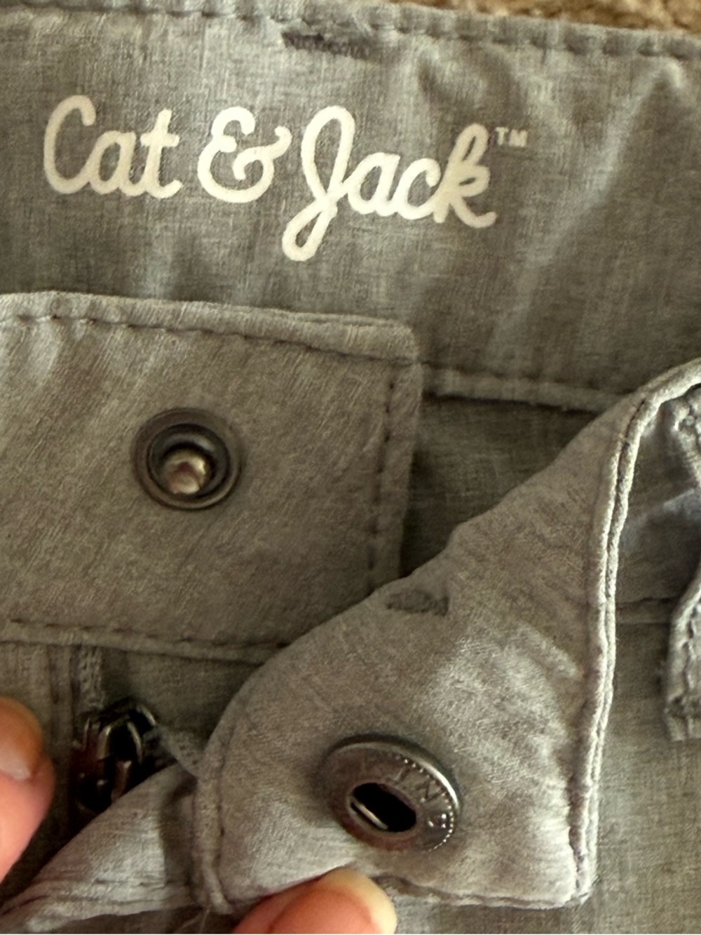 Cat & Jack Gray Stretch Chino Shorts Boys’ Size 7 - Picture 2 of 5